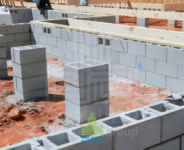 بلوك أسمنتي مفرغ بمقاس 25×20×40 سم -دار بيلد جروب